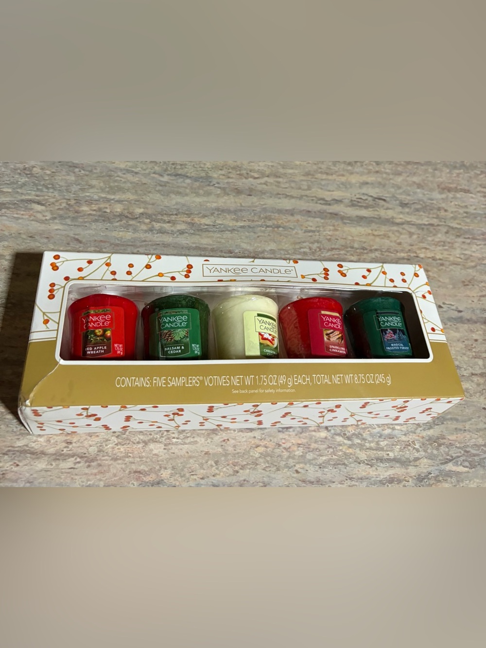 Yankee Candle Holiday 5-Votive Sampler - Red, Green, Cream